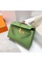 Mini Kelly Pochette Epsom i3 Avocado glas Crua-earraí Óir Ghw 22cm Hiomlán Lámhdhéanta