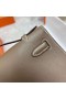 Mini Kelly Pochette Swift Ck18 Etoupe Grey Óir Crua-earraí Ghw 22cm Hiomlán Lámhdhéanta