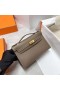 Mini Kelly Pochette Swift Ck18 Etoupe Grey Óir Crua-earraí Ghw 22cm Hiomlán Lámhdhéanta