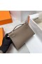 Mini Kelly Pochette Swift Ck18 Etoupe Grey Óir Crua-earraí Ghw 22cm Hiomlán Lámhdhéanta