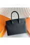 Birkin Sellier Epsom Ck89 Dubh Silver Crua-earraí 30cm Hiomlán Lámhdhéanta Phw