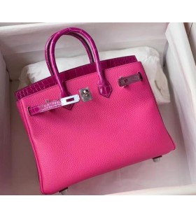 Birkin T&Atilde;&sup3;ga & lonracha ailig&Atilde;&copy;adar Rose pink Silver Crua-earra&Atilde;&shy; 25cm Hioml&Atilde;&iexcl;n L&Atilde;&iexcl;mhdh&Atilde;&copy;anta