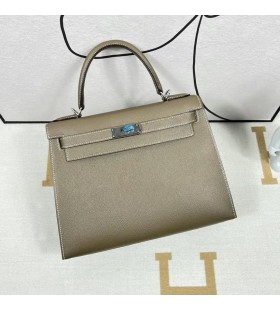 Kelly Epsom Ck18 Etoupe Grey Silver Crua-earraÃ­ PHW 28cm HiomlÃ¡n LÃ¡mhdhÃ©anta