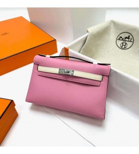 Mini Kelly Pochette Swift 5P Ardaigh Sakura & i2 Creamy B&Atilde;&iexcl;n Silver Crua-earra&Atilde;&shy; Phw 22cm Hioml&Atilde;&iexcl;n L&Atilde;&iexcl;mhdh&Atilde;&copy;anta