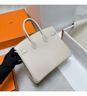 Birkin Epsom Ck10 Creamy Bán Crua-earraí Ór Ghw 25cm Hiomlán Lámhdhéanta