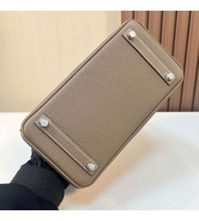 Málaí Birkin Tóga Ck18 Etoupe Grey Silver Crua-earraí 25cm Hiomlán Lámhdhéanta Phw