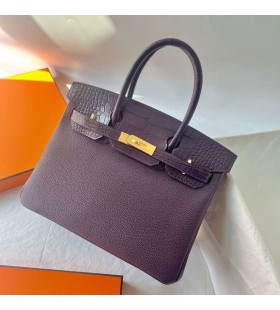 MÃ¡laÃ­ Birkin DteagmhÃ¡il TÃ³ga & Neamhlonrach AiligÃ©adar Ck59 FÃ­onchaor corcra Crua-earraÃ­ Ã“ir 30cm HiomlÃ¡n LÃ¡mhdhÃ©anta Ghw