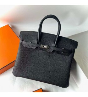 Birkin Tóga Ck89 Dubh Silver Crua-earraà 25cm Hiomlán Lámhdhéanta Phw