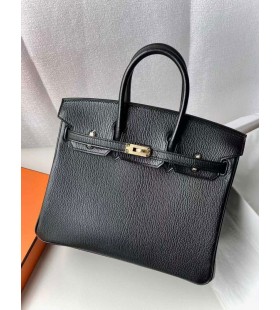 Birkin Chevre Ck89 Dubh Ãir Crua-earraà 25cm Hiomlán Lámhdhéanta Ghw