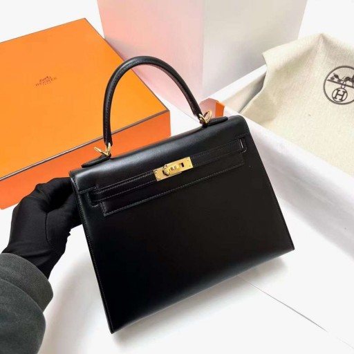 Kelly Casella di Ck89 Nera Hardware Oro Ghw 25cm Pieno fatto a Mano