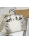 Birkin Himalaya Matte crocodile Hardware Argento Phw 25cm Pieno fatto a Mano