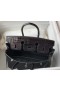 Birkin Touch Togo & lucido coccodrillo Nero Argento Hardware 25cm Pieno fatto a Mano