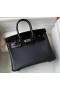 Birkin Touch Togo & lucido coccodrillo Nero Argento Hardware 25cm Pieno fatto a Mano