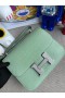 Costanza Alligatore Opaco 6u Nuovo verde Menta di Cristallo fibbia PHW 24cm Pieno fatto a Mano