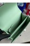 Costanza Alligatore Opaco 6u Nuovo verde Menta di Cristallo fibbia PHW 24cm Pieno fatto a Mano