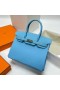 Birkin Epsom 7N Candy blue Silver Hardware Phw 30cm Pieno fatto a Mano