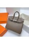 Birkin Epsom Ck18 Etoupe Grigio Argento Hardware Phw 25cm Pieno fatto a Mano