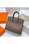 Birkin Epsom Ck18 Etoupe Grigio Argento Hardware Phw 25cm Pieno fatto a Mano