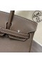 Birkin Epsom Ck18 Etoupe Grigio Argento Hardware Phw 25cm Pieno fatto a Mano