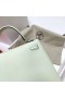 Kelly Epsom 0S Luce, Verde, Argento, Oro Hardware Phw 25cm Pieno fatto a Mano
