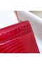 Verrou Alligatore coccodrillo Ck95 Ferrari rosso Argento Hardware Phw 17.5 cm Completo fatto a Mano