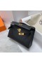Mini Kelly Pochette Epsom Ck89 Nera Hardware Oro Ghw 22cm Pieno fatto a Mano