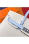 Birkin Epsom Sellier I2 Cremoso Bianco & T0 Luce Blu Argento Hardware Phw 25cm Pieno fatto a Mano