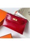 Mini Kelly Pochette Alligatore coccodrillo Ck95 rosso Ferrari Hardware Oro Ghw 22cm Pieno fatto a Mano