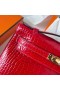 Mini Kelly Pochette Alligatore coccodrillo Ck95 rosso Ferrari Hardware Oro Ghw 22cm Pieno fatto a Mano