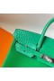 Birkin Touch Togo & Matte Alligatore 1K di Bambù, verde, Argento Hardware 25cm Pieno fatto a Mano Phw
