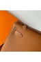 Kelly Pochette Epsom Ck37 Marrone Oro Argento Hardware 22cm Pieno fatto a Mano Phw