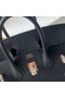 Borse Birkin Togo Ck89 Rosa Nera Hardware Oro 25cm Pieno fatto a Mano Rghw