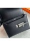 Verrou Tocco di formaggio di capra & Alligatore Coccodrillo Ck89 Nera Hardware Argento 17.5 cm Completo fatto a Mano Phw