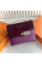 Verrou Tocco di formaggio di capra & Alligatore Coccodrillo N5 Gallone viola l'Hardware in Argento 17.5 cm Completo fatto a Mano Phw