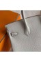Birkin Togo 8L Bianco Ghiaccio Hardware Oro 25cm Pieno fatto a Mano Ghw