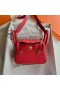 Mini Lindy Clemence S5 Pomodoro rosso, Oro Hardware 19cm Pieno fatto a Mano Ghw