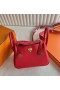 Mini Lindy Clemence S5 Pomodoro rosso, Oro Hardware 19cm Pieno fatto a Mano Ghw
