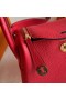 Mini Lindy Clemence S5 Pomodoro rosso, Oro Hardware 19cm Pieno fatto a Mano Ghw