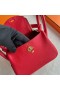 Mini Lindy Clemence S5 Pomodoro rosso, Oro Hardware 19cm Pieno fatto a Mano Ghw