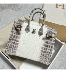 Birkin Himalaya2 Matte crocodile Hardware Argento Phw 25cm Pieno fatto a Mano