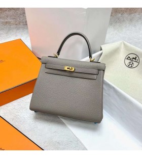 Kelly Togo M8 Griss Asphalte Hardware Oro Ghw 25cm Pieno fatto a Mano