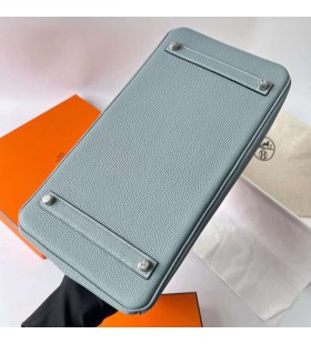 Birkin Togo J7 Lino blu con Hardware Argento Phw 35cm Pieno fatto a Mano