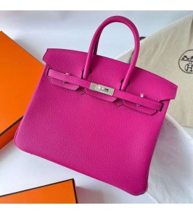 Birkin Germania Togo L3 Rosa Viola Argento Hardware Phw 25cm Pieno fatto a Mano