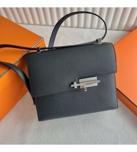 Verrou Epsom Ck89 Nero Argento Hardware 21cm Pieno fatto a Mano Phw