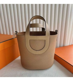 Nel Ciclo Clemence & Swift 4B Biscotto Khaki Hardware Oro 18cm Pieno fatto a Mano Ghw