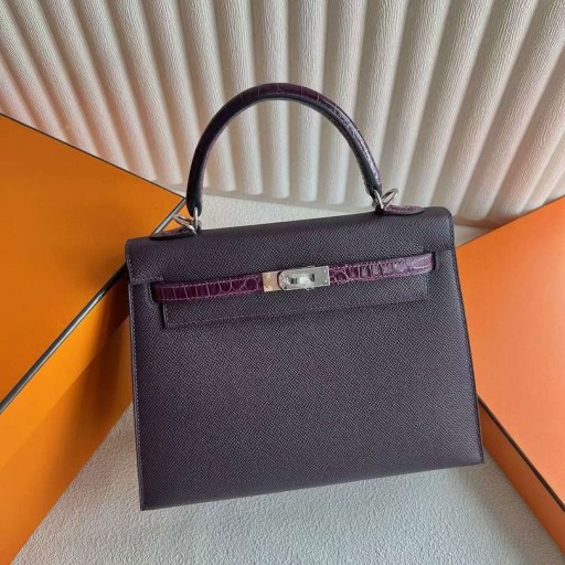 ケリーのタッチエプソン&ピカピカNiloticus Ck59ブドウ紫銀色のハードウェア25cm完全に手作りPhw