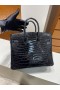 Birkin Porosus光沢のあるck89ノワールの金のハードウェア25cm完全に手作り