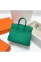 Birkinの迅速なU4ベルベットグリーンゴールドハードウェアGhw25cm完全に手作り