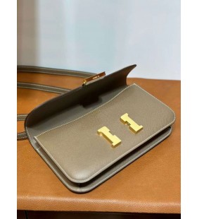 コンスタンスelanソCk18Etoupeグレーの金のハードウェア23cm完全に手作りGhw