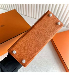 ケリーソCk93オレンジゴールドハードウェア25cm完全に手作りGhw